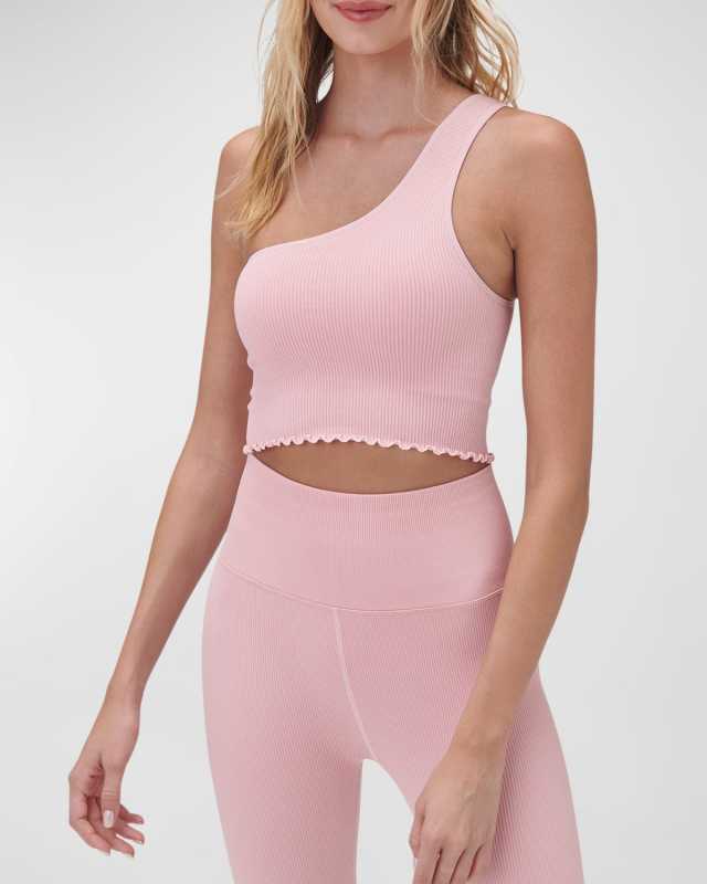 Luna One-Shoulder Cropped Tank Top